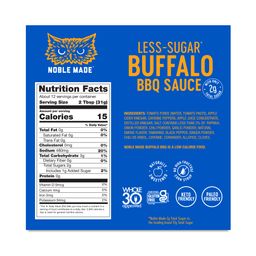 Noble Made BBQ Sauce, Less-Sugar Buffalo