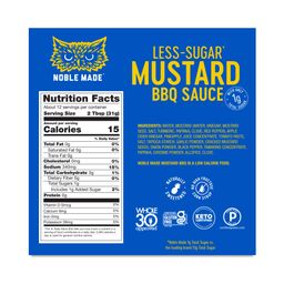Noble Made BBQ Sauce, Less-Sugar Mustard