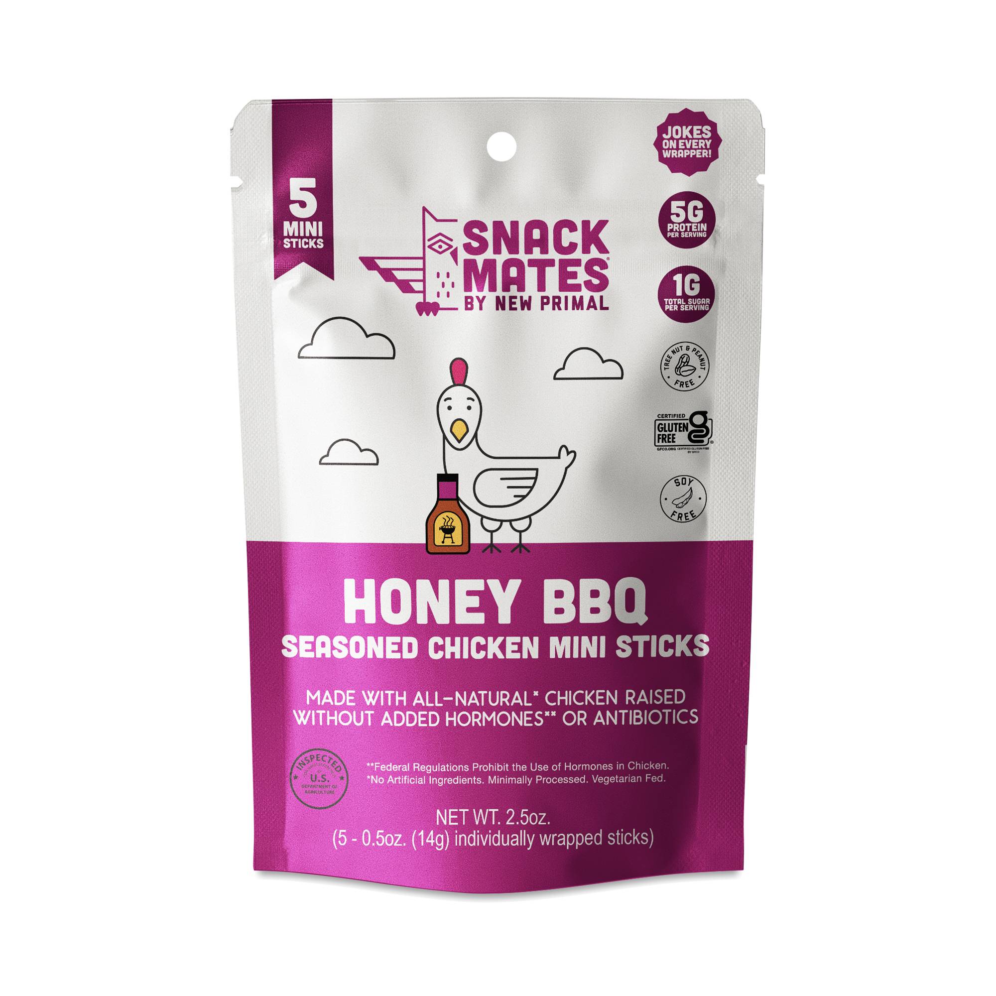Snack Mates Mini Sticks, Honey BBQ Seasoned Chicken