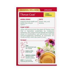 Organic Throat Coat Tea, Lemon Echinacea