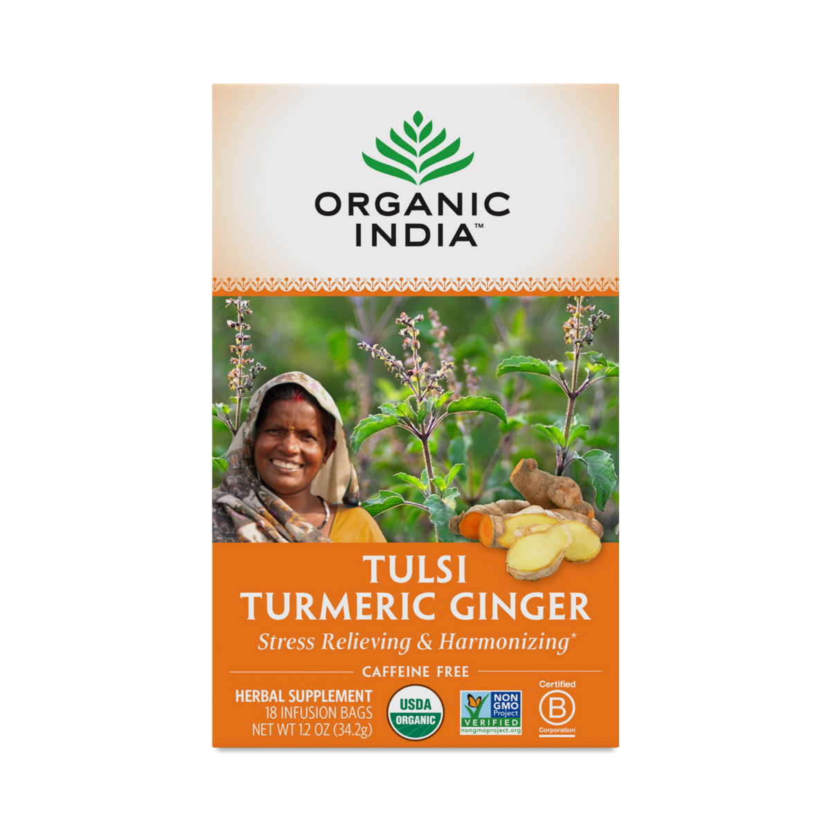 Organic India Organic Tulsi Turmeric Ginger Tea | Thrive Market