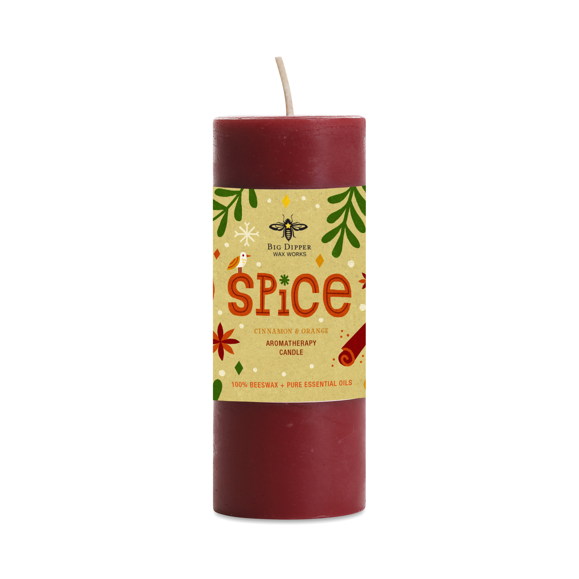 Big Dipper Wax Works Holiday Pillar Candle, Spice Thrive Market