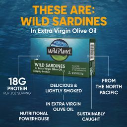 Wild Sardines in Extra Virgin Olive Oil, Lightly Smoked