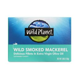 Wild Smoked Mackerel in Extra Virgin Olive Oil, Skinless & Boneless