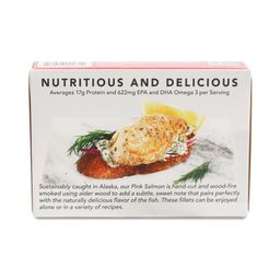 Wild Smoked Pink Salmon in Extra Virgin Olive Oil, Skinless & Boneless