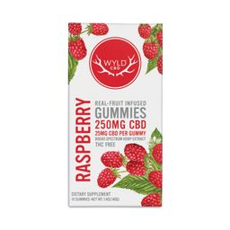 Raspberry CBD Gummy, 250 mg