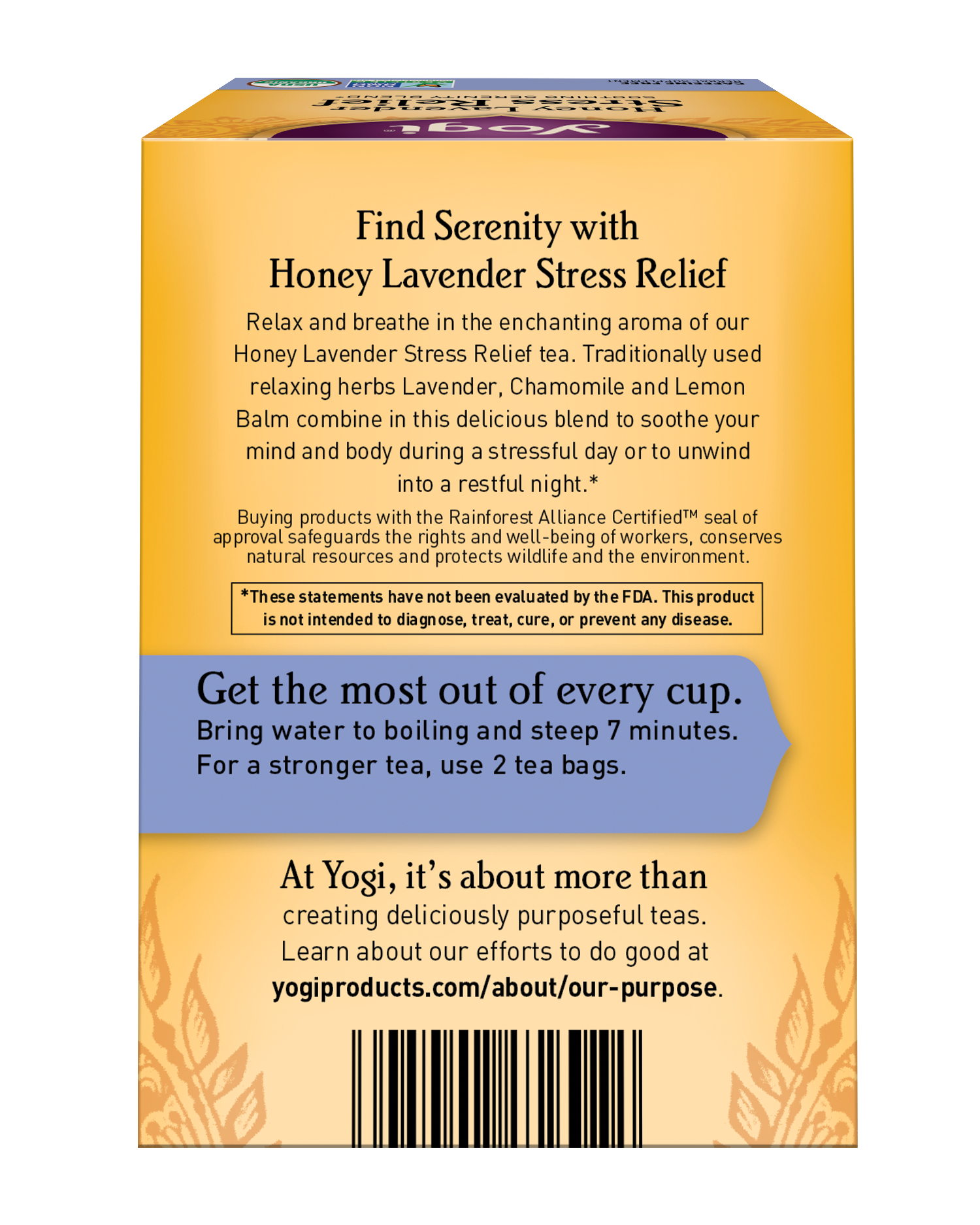 Honey Lavender Stress Relief Tea by Yogi Tea Thrive Market