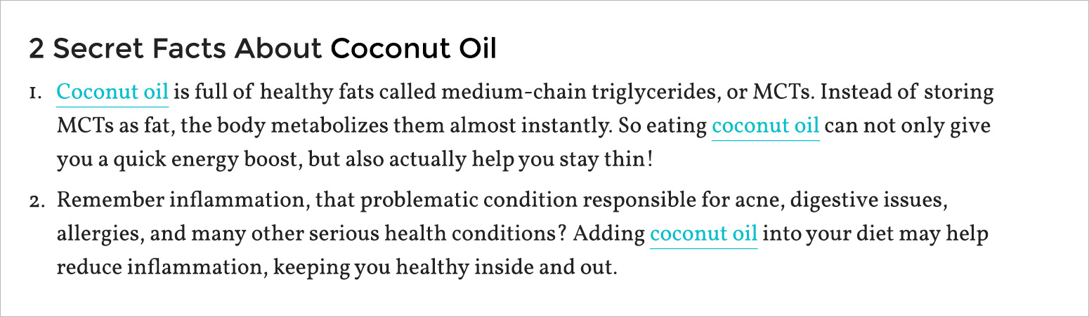 2 secret facts about coconut oil