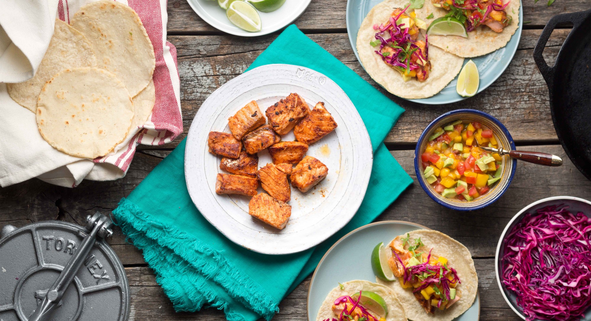 Sriracha Salmon Tacos With Mango Salsa Recipe