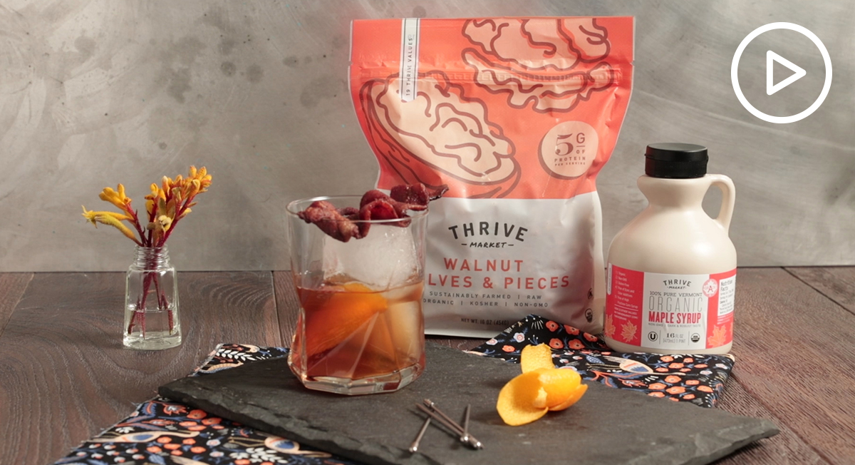 Maple Old Fashioned With Walnut Simple Syrup Recipe Thrive Market