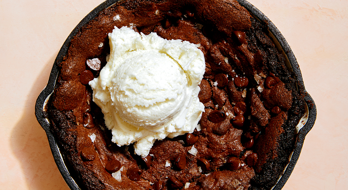Vegan Olive Oil Skillet Brownies